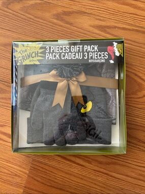 MAD Engine The Grinch Boys' 3-Piece Gift Pack — Gray with Yellow Accent